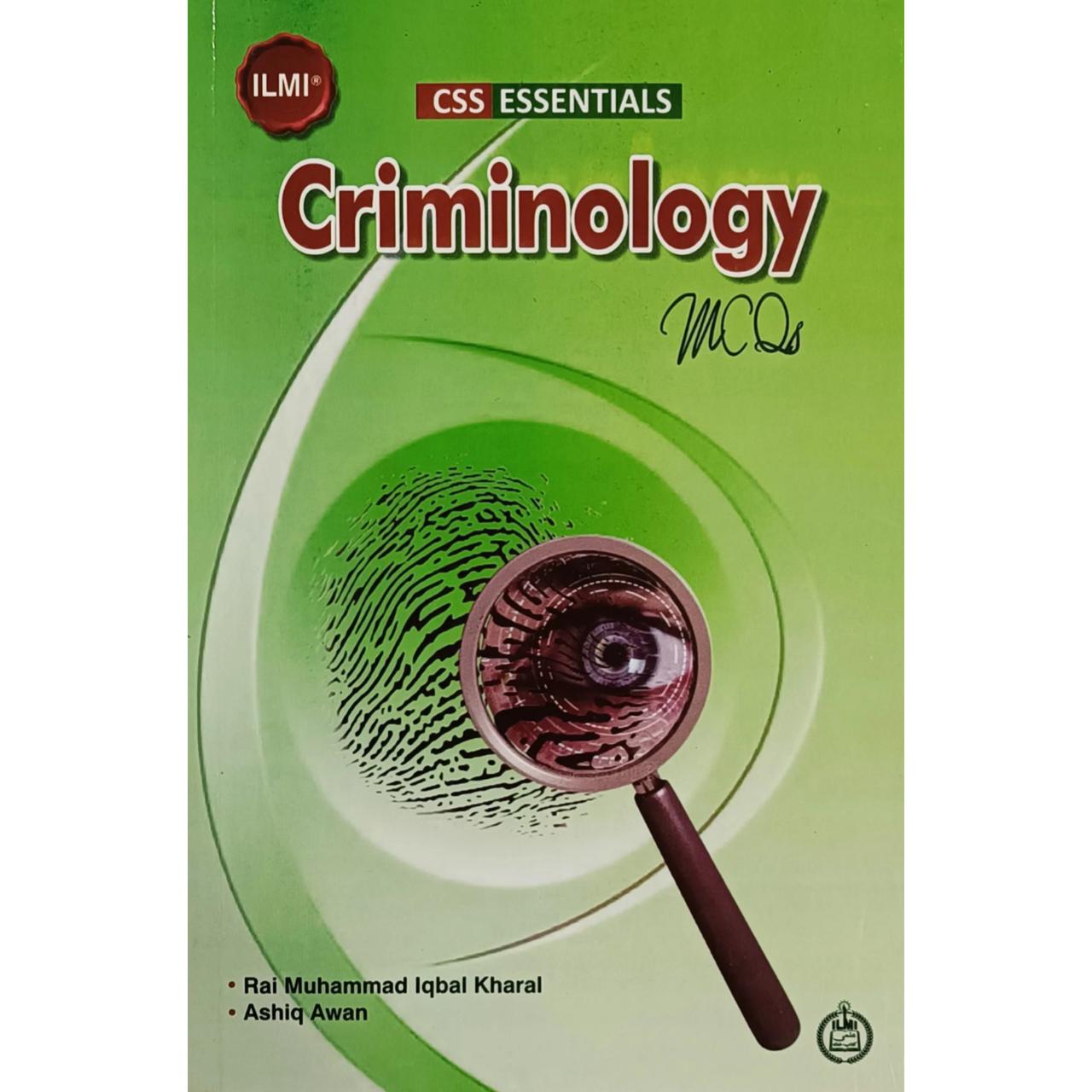 Criminology MCQs By Ashiq Awan Ilmi Publisher